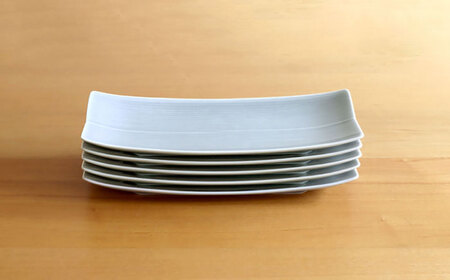 【白山陶器】【長方皿】長焼皿 グレイ 5枚セット[TA152]