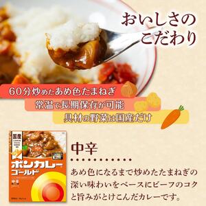 【定期便全3回】ボンカレーゴールド（中辛）30個×3回　計90個