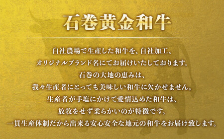 うしちゃんファームの石巻黄金和牛 3種 ギフトセット（サーロインステーキ/上ロース薄切り/黒毛和牛ハンバーグ）