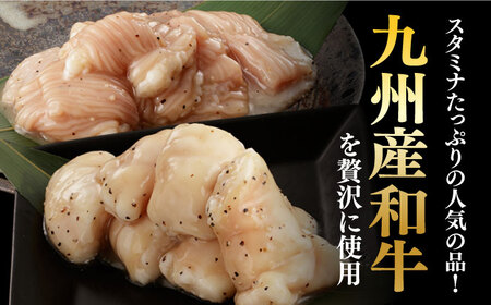 【全3回定期便】【塩だれ】九州産和牛 ホルモン 2種 計1kg（ シマチョウ 250g×2袋・ 丸腸 250g×2袋） 長与町/岩永ホルモン [EAX151]国産 牛肉 ミックス 小分け 味付き 冷凍 焼肉