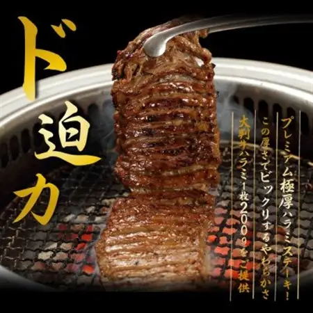 プレミアム極厚ハラミステーキ【熟成醤油だれ】1kg (K12-003)_肉 ステーキ 牛肉 ビーフステーキ_【配送不可地域：離島】【1405377】