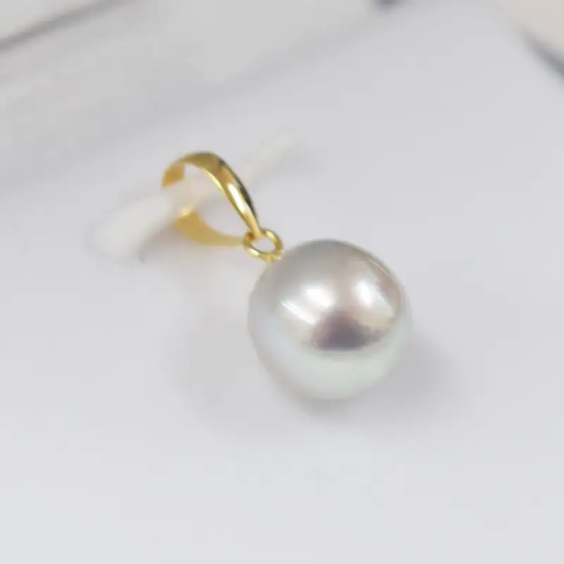 S085-377_8.5mm - 9mm チェーンなし ペンダントトップ １粒 あこや真珠 ナチュラル パール ペンダント【K18YG】