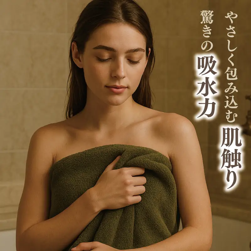 高級泉州タオル ラガマフィン バスタオル カーキー 1枚