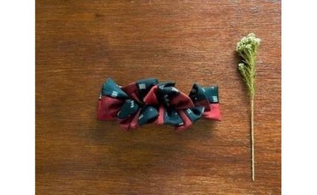 【数量限定】大島紬ひらひらバレッタ瑠璃カケス レッド 【世界自然遺産 登録記念】 A088-001