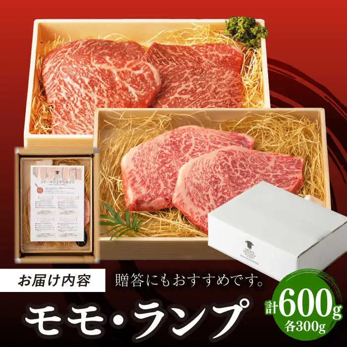 【贅沢赤身セット】 モモステーキ と ランプステーキ 総計600g （150g×4枚） 長崎和牛 A4?A5ランク【野中精肉店】 [VF52] 肉 牛肉 赤身 モモ ランプ ステーキ 焼肉