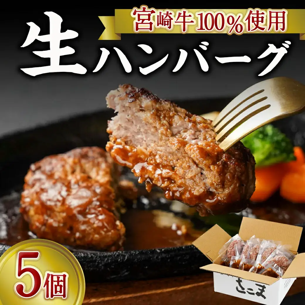 宮崎牛100％使用の生ハンバーグ≪100g×5個≫〔AO-7702〕_(都城市) 都城産 宮崎牛 生ハンバーグ デミグラスソース 焼肉のさこまオリジナル 手作り生ハンバーグ 子供 ご年配の方まで♪ 