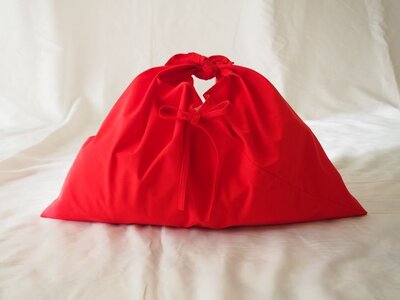 あづま袋 （エコバッグ） カラー レッド Lサイズ 1セット ／ マイバッグ エコバッグ サブバック 洗濯可能 Maco 風呂敷 風呂敷バック 綿ポリ 奈良県 田原本町