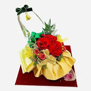 プリザーブドフラワー fleur misakiのガラスの靴シリーズ 「プリンセスのガラスの靴、クリスマスパーティ仕様」 ／ お祝い インテリア 雑貨 花 プレゼント ギフト 奈良県 田原本町