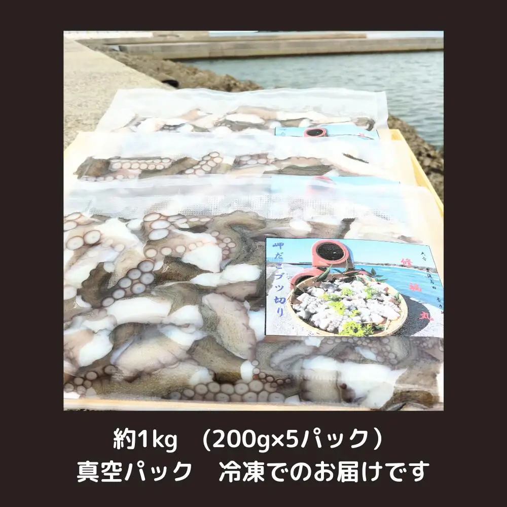 修福丸ん岬たこ 生たこぶつ切り食べきりサイズ(200g×5袋)