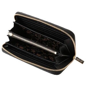 天然芯染い草 ラウンド財布 復黒 (ふっこく) ／ 財布 畳 ウォレット 高級 おしゃれ 織田畳店 セキスイ樹脂製表 畳表 高級感 本革 京西陣金襴織物 奈良県 田原本町