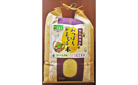 2025年12月上旬以降発送【定期便3回】雄踏ファームカモ産「みつばちまもる米」白米 5kg にこまる（3ヶ月連続・合計15kg） お米 コメ ご飯 ライス 特別栽培米 検査米 1等米 静岡 浜松