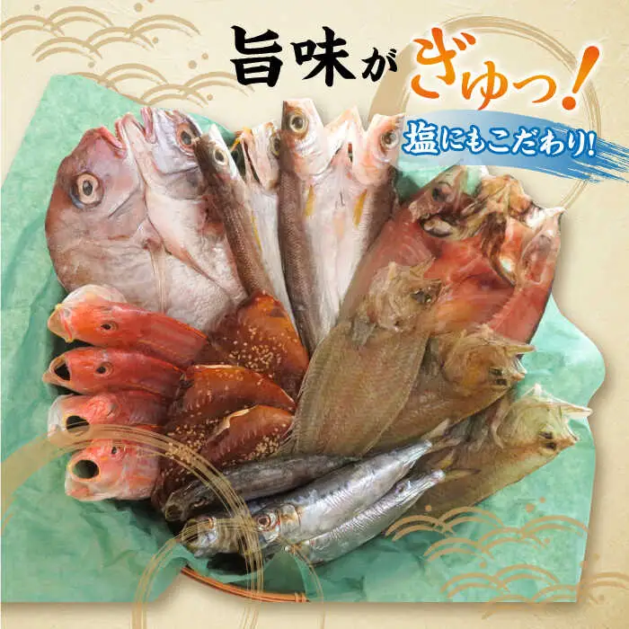 【全6回定期便】【塩 にも こだわり ！ 】玄海 の 海旬 の 干物 セット ( 3,4人向け ) 糸島市 / 福ふくの里 [ALD006]