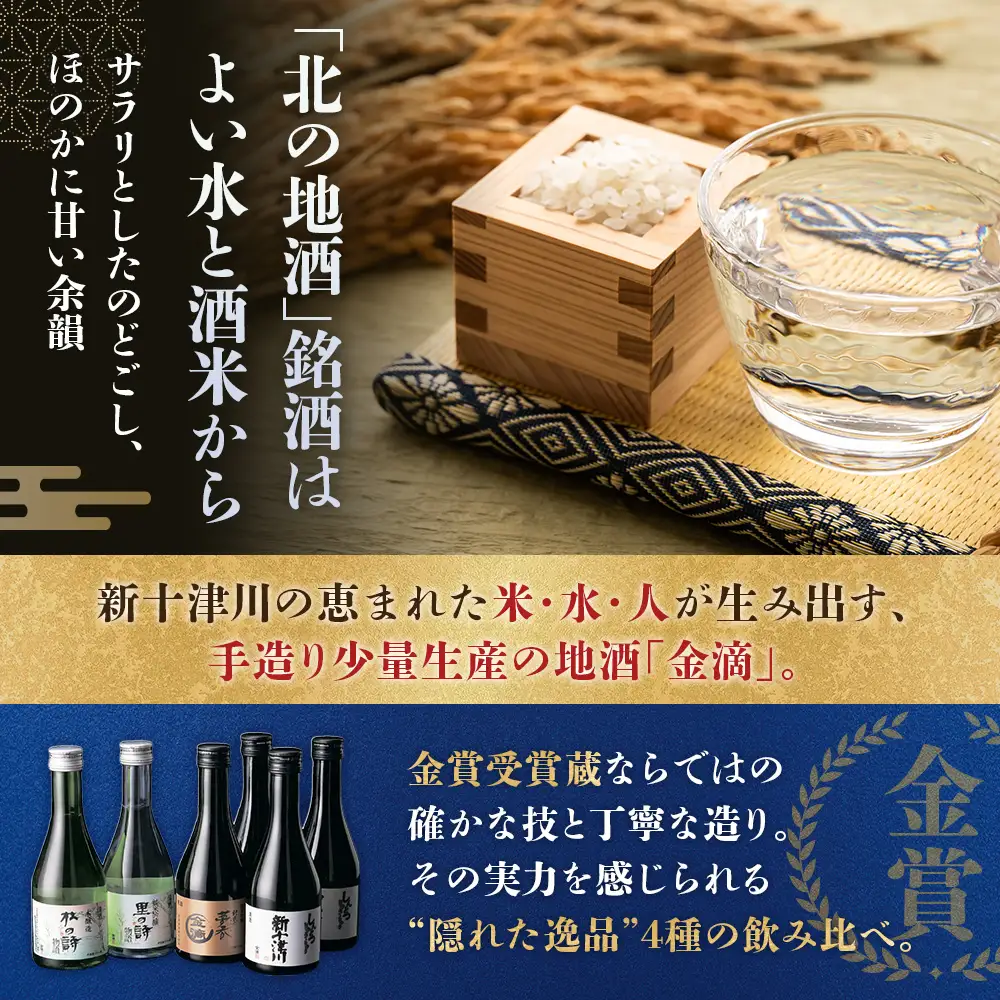 【金滴酒造】日本酒6本セット(各300ml)【1500303】