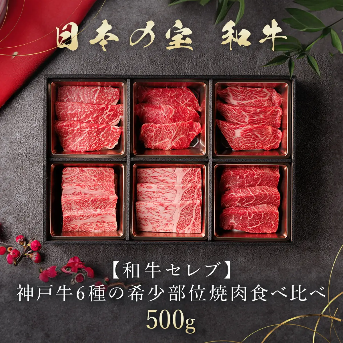 【和牛セレブ】神戸牛６種の希少部位焼肉食べ比べ500g AS33D31