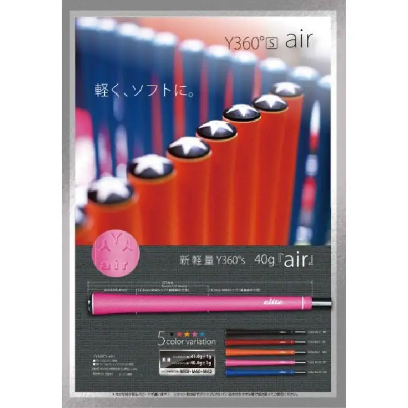 Y360sairﾊﾞｯｸﾗｲﾝ無クラシックレッド ゴルフグリップ 5本セット