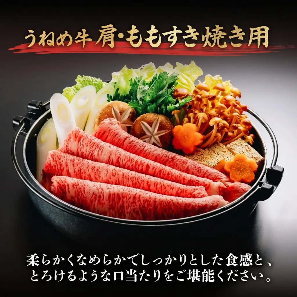 牛肉 すき焼き用 うねめ牛 肩 もも すき焼き 680g
