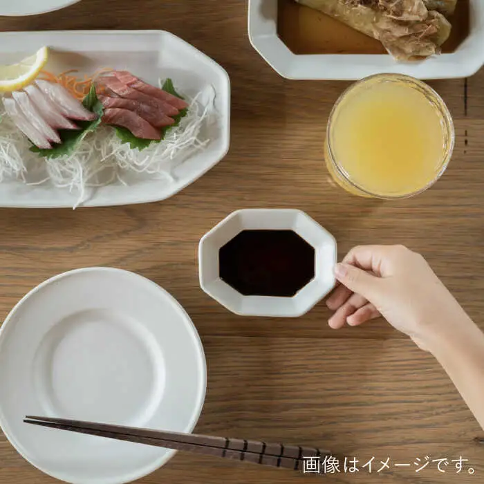 【波佐見焼】八角豆皿 白マット釉 2枚セット 食器 皿【イロドリ】[KE40] 波佐見焼