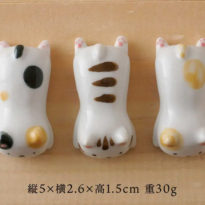 【波佐見焼】ゆる猫 箸置き（トラ・ミケ・ブチ） 各2個 6点セット 食器【陶もと】[PE52] 波佐見焼