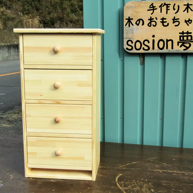 手作り木製 キャビネット4段