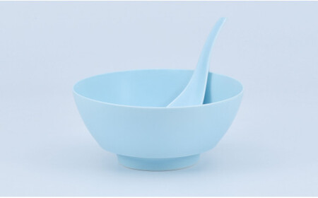 有田焼 究極のラーメン鉢 Colors ブルー レンゲ付【まるぶんオリジナル】食器 器 うつわ 麺鉢 ラーメン鉢 丼 丼ぶり どんぶり シンプル おしゃれ マット くすみカラー 青 電子レンジ対応 aw031