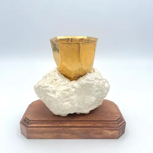 glaze gem 磁器製 酒器 酒盃台 金 No.214