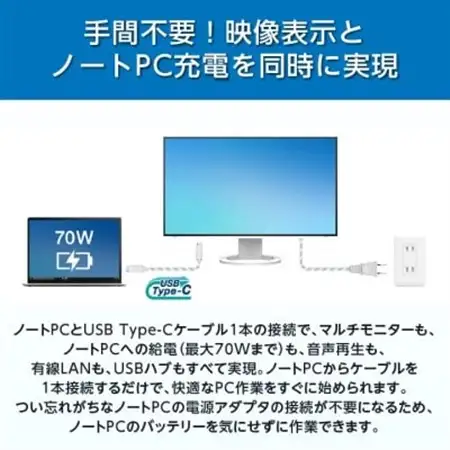 【国内生産】EIZO USB-C入出力搭載 27型モニター FlexScan EV2795 ブラック_液晶 モニター パソコン pcモニター ゲーミングモニター USB Type-C デイジーチェーン_【1285507】