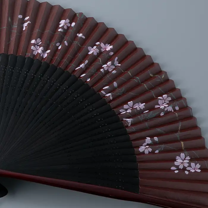 【L-569】鈴木扇子店 近江扇子 桜（柿渋地）6.5寸(約19.5cm)［高島屋選定品］