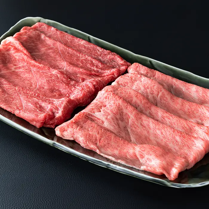 【A-048】大吉商店 近江牛肩ロース・モモ 各700g 計1.4kg／出汁しゃぶセット　山椒入り出汁しゃぶスープ付き ［高島屋選定品］