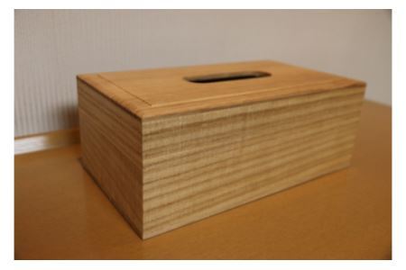 熟練桐たんす職人が手作りした桐のティッシュボックス（大）＜クリアオイル塗装＞