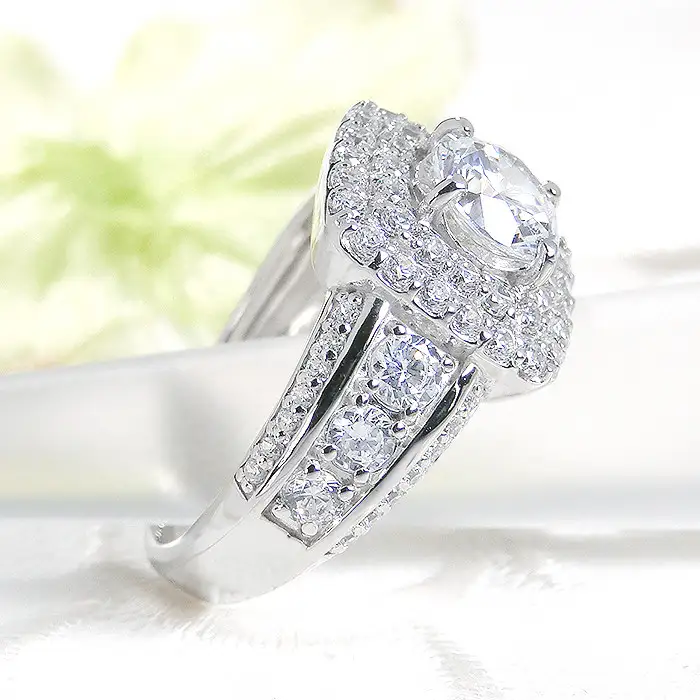 850-9-2 指輪 PT900 プラチナ ダイヤモンド 計2.2ct センター1ctUP 取り巻き スクエア リング【f240-pt】 ALPAZ014