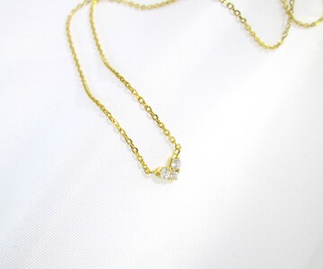 11-9-9 ｅｊブランド『coco-pure』ダイヤ3石0.08ct ハートネックレスK18YG/天然ダイヤモンド ALPDL007