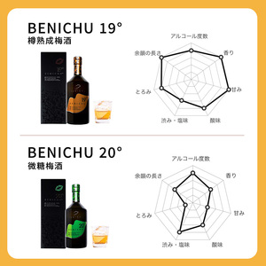 樽熟成梅酒と微糖梅酒、BENICHU19°20°2種6本飲み比べセット（750ml） お酒 洋酒 リキュール