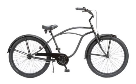 自転車 26インチ ビーチクルーザー 組み立て不要 自転車【ブラック】