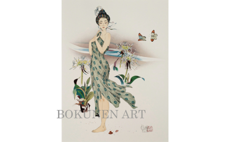【名嘉睦稔】リトグラフ作品「浜木綿(ハマユウ)」