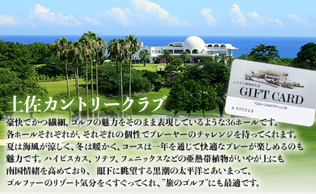 土佐カントリークラブ プレー券 9,000円分【ゴルフ場 ゴルフチケット ゴルフプレー券 土佐カントリークラブ 旅のゴルフ】 kb-0008