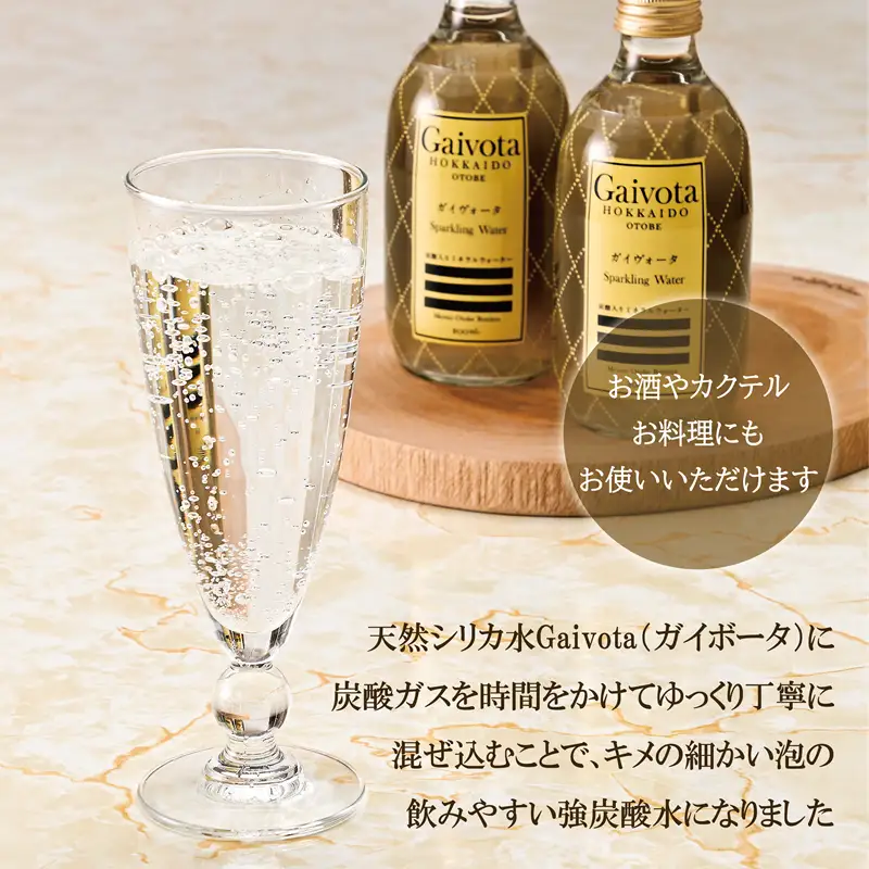 天然シリカ水を爽やかスパークリングで 高級ホテル採用炭酸水【Gaivota（ガイヴォータ）炭酸水：2箱(300ml×12本/箱)】＜ 北のハイグレード食品 天然シリカ 炭酸水 北海道 乙部町 ミネラルウォーター 水 炭酸水 天然シリカ水 スパークリング 軟水 美容 ケイ素 無添加 美のミネラル シリカ ガイヴォータ 美肌 ミネラル ケイ素 プレゼント 贈答  ＞