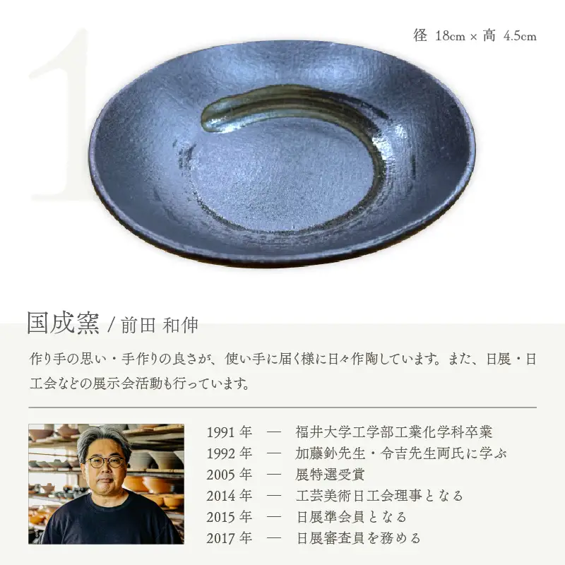  越前焼のふるさと越前町！ 窯元めぐり 5枚組 そば鉢編  【プレート 皿 蕎麦 食器 ギフト  電子レンジ 食洗機 越前焼伝統工芸士  陶芸作家 工芸品  陶器 】 [e25-d001]