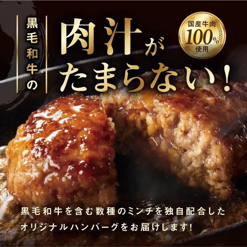 黒毛和牛入り 国産牛肉100％ ハンバーグ 150g×16個