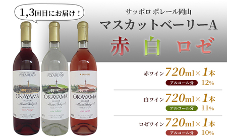 ワイン 飲み比べ 定期便 4ヶ月 サッポロ 岡山 ワイナリー お酒 ぶどう ワイン  