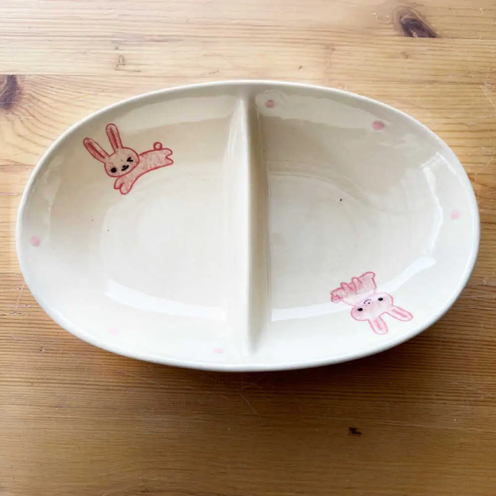【瀬戸焼】子供用食器5点セット（うさぎ） 【窯元SOUSEN】[BBCQ003]子ども食器 ギフト