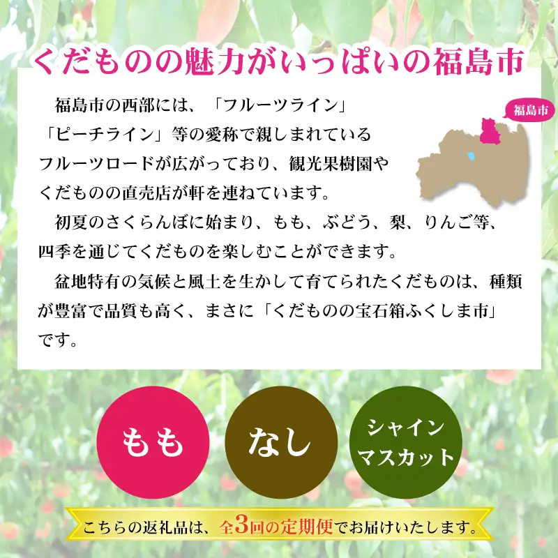 福島のフルーツ定期便３種【2027年発送 先行予約】No.2768