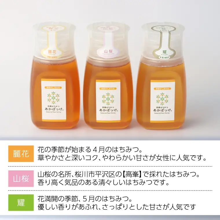 【数量限定】 山桜 はちみつ と春の 田舎 はちみつ の 3種 ギフトセット [Ｂ3山桜] 【茨城県共通返礼品／五霞町】 280g×3 ボトル 生ハチミツ 非加熱 国産 国産はちみつ ハチミツ 茨城県産 [BS004sa]
