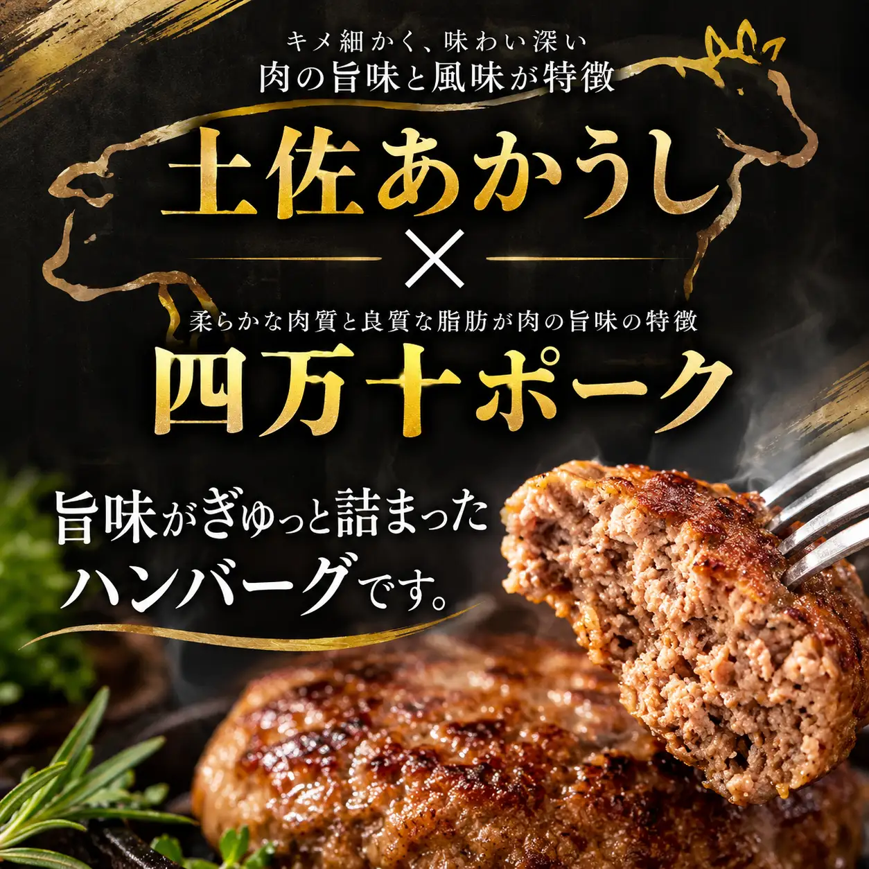 土佐あかうしと四万十ポークのハンバーグ５個セット【３回定期便】 頒布会