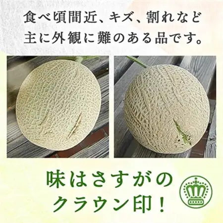 【訳あり品】クラウンメロン　1玉　～ご家庭用に～　_メロン 高級 訳あり_【配送不可地域：離島・北海道・沖縄県】【1416442】