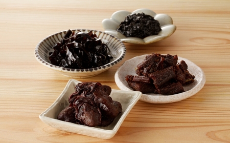 期間限定【柳ばし小松屋】自宅用少量パック4種セット（かき佃煮・生のり佃煮・一と口あなご・昆布佃煮）_0181-016-T05