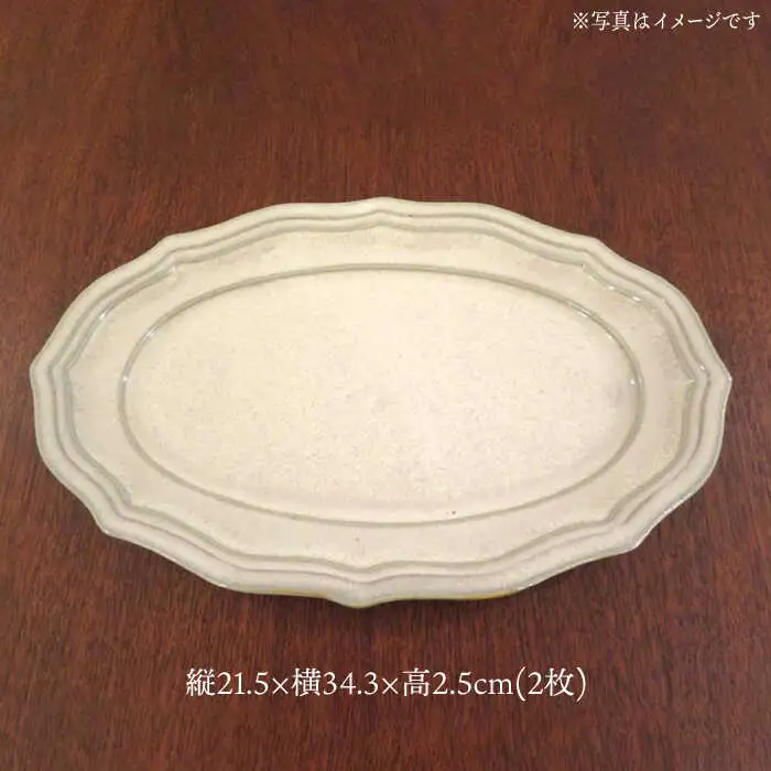 【波佐見焼】h+チタン釉 レリーフ プレート Lサイズ 2枚セット 食器 皿 パスタ皿 【堀江陶器】[JD177] 波佐見焼