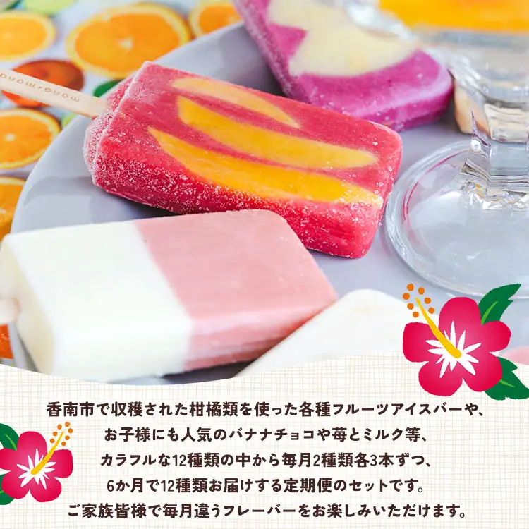 アイス 【全6回定期便】12種類のアイス 各月6本入 Wys-0023