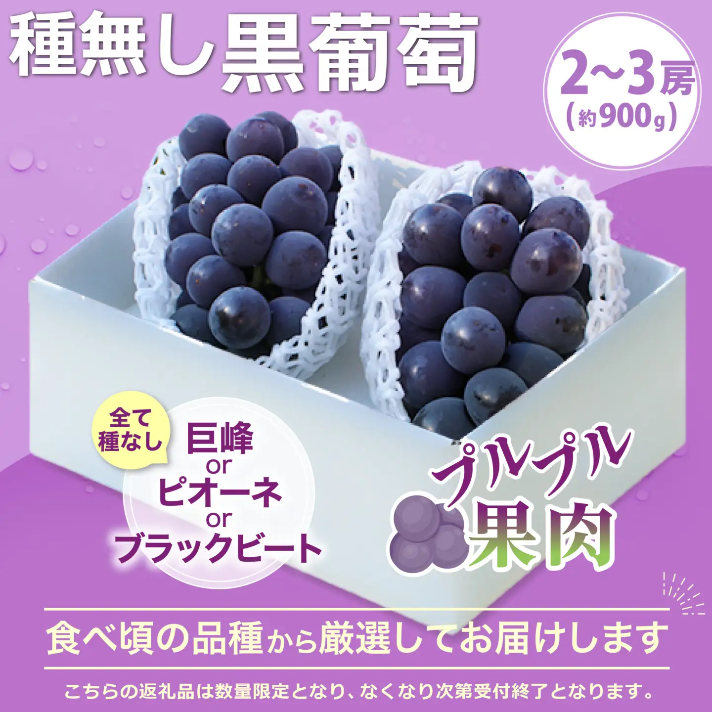 【2026年発送 先行予約】2回定期便 旬のフルーツ定期便（桃2㎏・種無し黒葡萄2～3房）180-009-26y