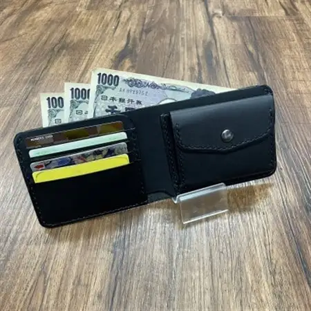イタリアンオイルレザーの二つ折り財布(ダークブラウン)【1462665】