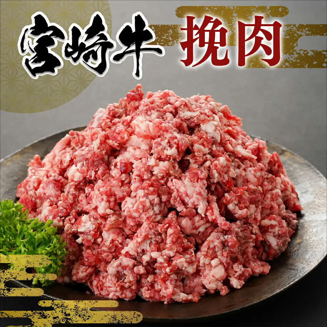 宮崎牛の挽肉1kg (500g×2パック)〔18-7701〕_(都城市) 宮崎牛 挽肉 1kg 500g 2パック 真空 ハンバーグ そぼろ煮